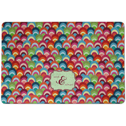 Retro Fishscales Dog Food Mat w/ Couple's Names