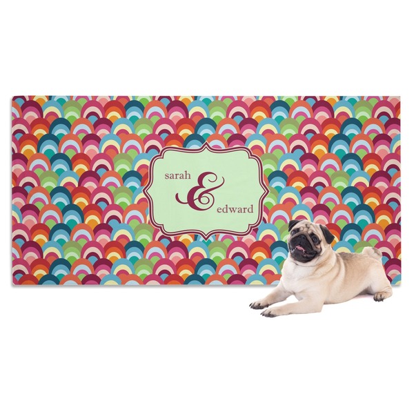 Custom Retro Fishscales Dog Towel (Personalized)