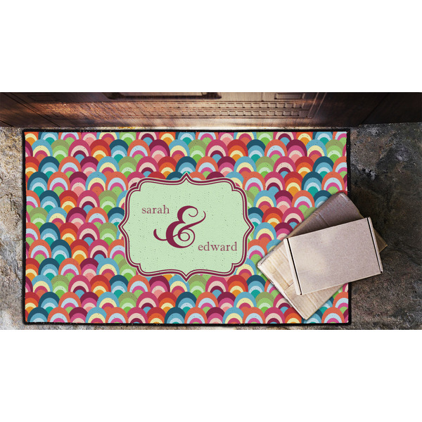 Retro Fishscales Door Mat - LIFESTYLE (Lrg)