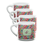 Retro Fishscales Double Shot Espresso Cups - Set of 4 (Personalized)