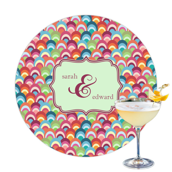 Custom Retro Fishscales Printed Drink Topper - 3.25" (Personalized)