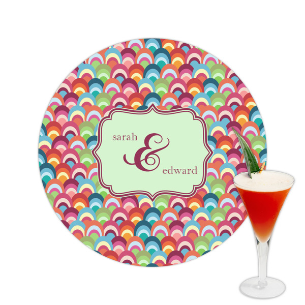 Custom Retro Fishscales Printed Drink Topper -  2.5" (Personalized)