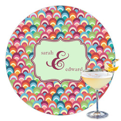 Retro Fishscales Printed Drink Topper - 3.5" (Personalized)