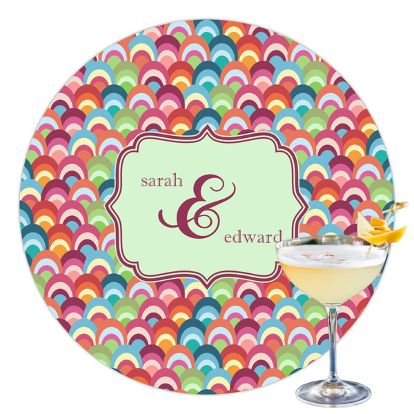 Custom Retro Fishscales Printed Drink Topper - 3.5" (Personalized)