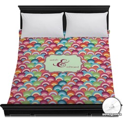 Retro Fishscales Duvet Cover - Full / Queen (Personalized)