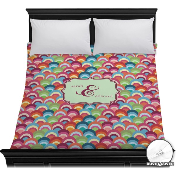 Custom Retro Fishscales Duvet Cover - Full / Queen (Personalized)