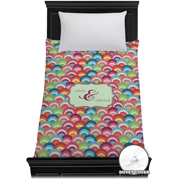 Custom Retro Fishscales Duvet Cover - Twin (Personalized)