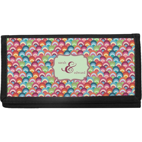 Custom Retro Fishscales Canvas Checkbook Cover (Personalized)