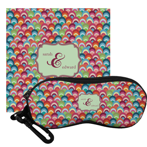 Custom Retro Fishscales Eyeglass Case & Cloth (Personalized)