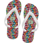 Retro Fishscales Flip Flops - Small (Personalized)