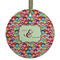 Retro Fishscales Frosted Glass Ornament - Round