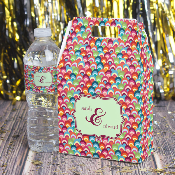 Retro Fishscales Gable Favor Box - In Context