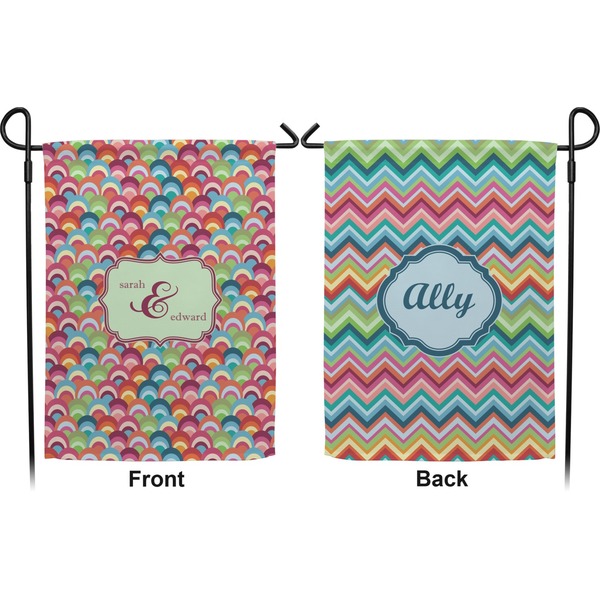 Retro Fishscales Garden Flag - Double Sided Front and Back