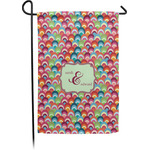 Retro Fishscales Small Garden Flag - Single Sided w/ Couple's Names