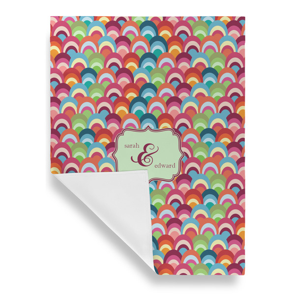 Retro Fishscales Garden Flags - Large - Single Sided - FRONT FOLDED