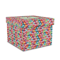 Retro Fishscales Gift Box with Lid - Canvas Wrapped - Medium (Personalized)
