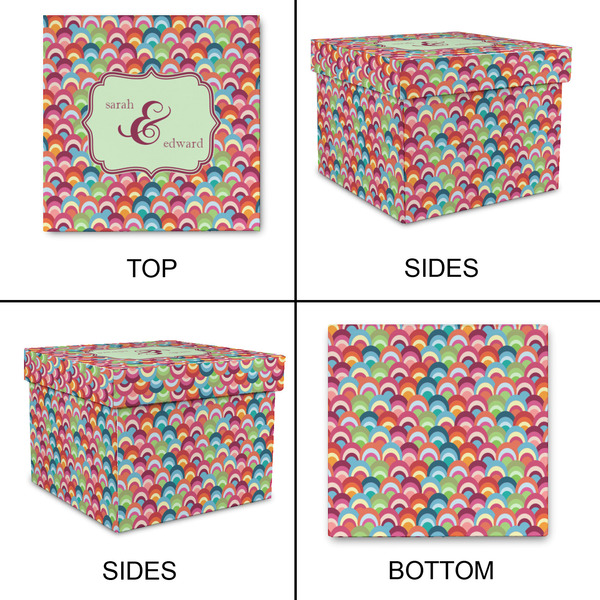 Retro Fishscales Gift Boxes with Lid - Canvas Wrapped - Small - Approval