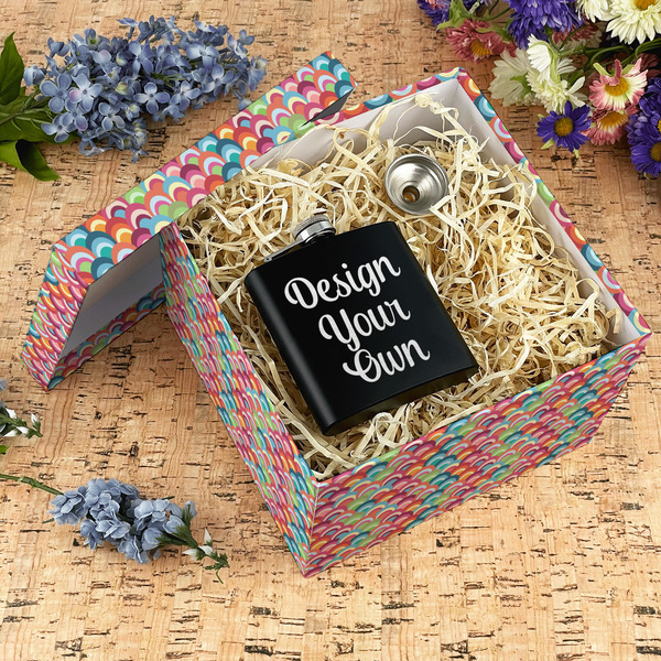 Retro Fishscales Gift Boxes with Lid - Canvas Wrapped - X-Large - In Context