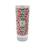 Retro Fishscales 2 oz Shot Glass -  Glass with Gold Rim - Set of 4 (Personalized)