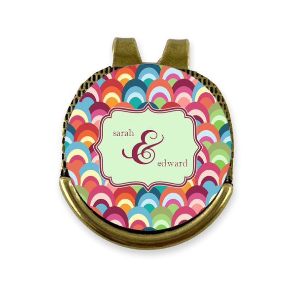 Custom Retro Fishscales Golf Ball Marker - Hat Clip - Gold