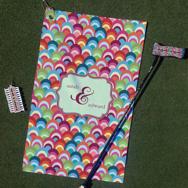 Custom Retro Fishscales Golf Towel Gift Set (Personalized)
