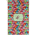 Retro Fishscales Golf Towel - Poly-Cotton Blend - Small w/ Couple's Names