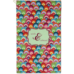 Retro Fishscales Golf Towel - Poly-Cotton Blend - Small w/ Couple's Names