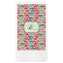 Retro Fishscales Guest Napkins - Full Color - Embossed Edge (Personalized)