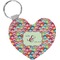 Retro Fishscales Heart Plastic Keychain w/ Couple's Names