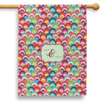 Retro Fishscales 28" House Flag (Personalized)