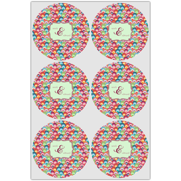 Retro Fishscales Icing Circle - Large - Set of 6