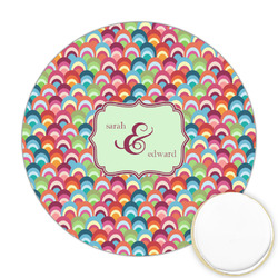Retro Fishscales Printed Cookie Topper - Round (Personalized)