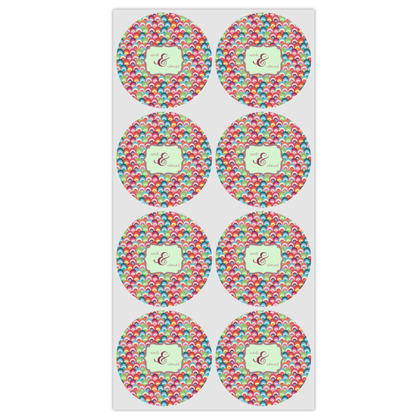 Retro Fishscales Icing Circle - Medium - Set of 8