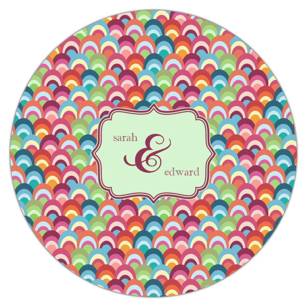 Retro Fishscales Icing Circle - Medium - Single