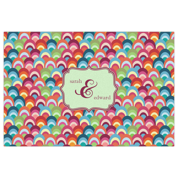 Retro Fishscales Indoor / Outdoor Rug - 2'x3' - Front Flat