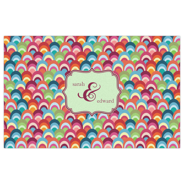 Retro Fishscales Indoor / Outdoor Rug - 5'x8' - Front Flat