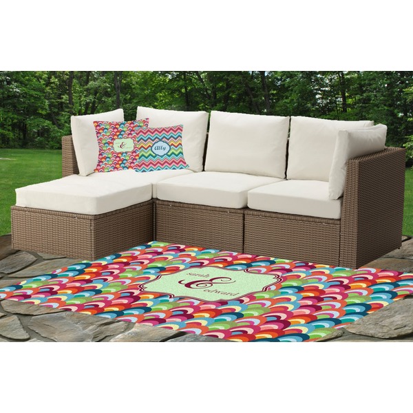 Retro Fishscales Outdoor Mat & Cushions
