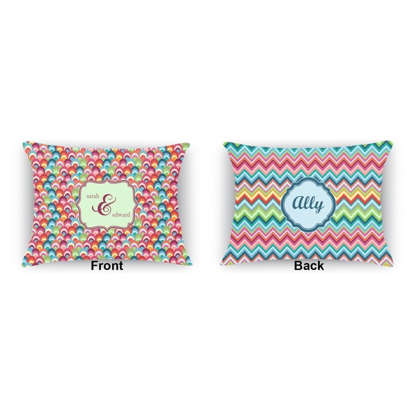 Retro Fishscales  Indoor Rectangular Burlap Pillow (Front and Back)