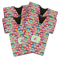 Retro Fishscales Jersey Bottle Cooler - Set of 4 (Personalized)