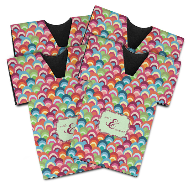 Custom Retro Fishscales Jersey Bottle Cooler - Set of 4 (Personalized)