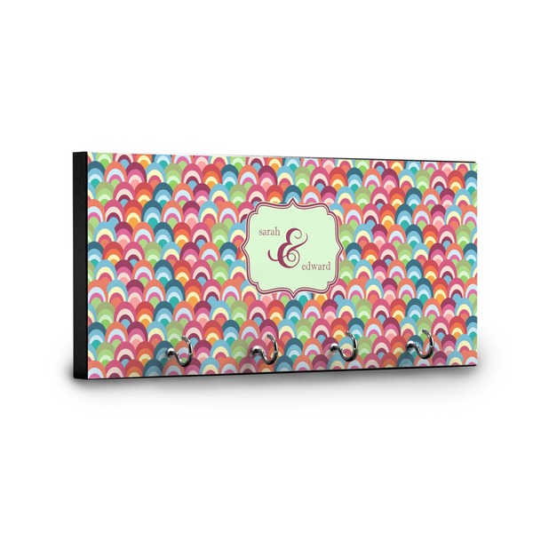 Retro Fishscales Key Hanger - Front View with Hooks