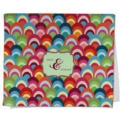 Retro Fishscales Kitchen Towel - Poly Cotton w/ Couple's Names