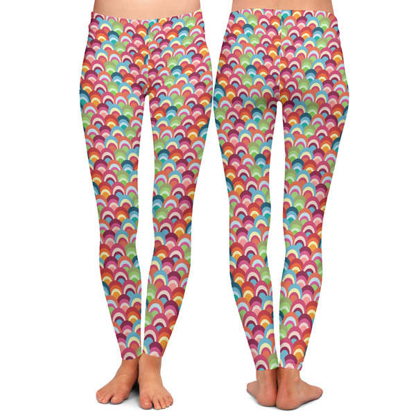Retro Fishscales Ladies Leggings - Front and Back