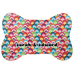 Retro Fishscales Bone Shaped Dog Food Mat (Large) (Personalized)