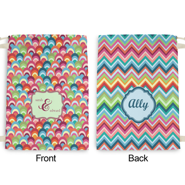 Retro Fishscales Large Laundry Bag - Front & Back View