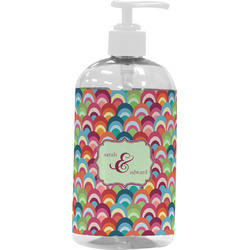 Retro Fishscales Plastic Soap / Lotion Dispenser (16 oz - Large - White) (Personalized)