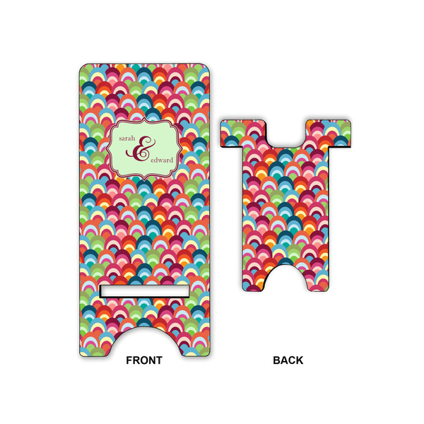 Retro Fishscales Large Phone Stand - Front & Back