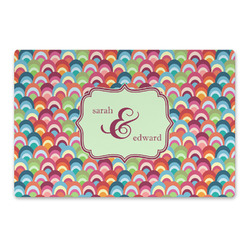 Retro Fishscales Large Rectangle Car Magnet (Personalized)