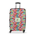 Retro Fishscales Suitcase - 28" Large - Checked w/ Couple's Names