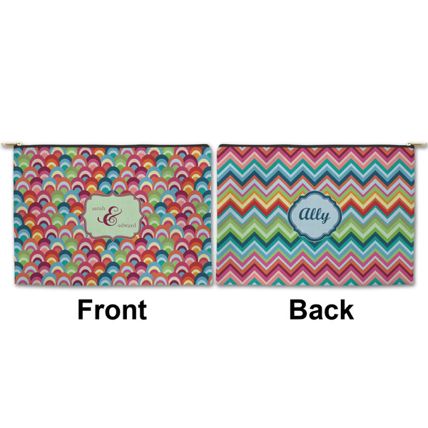 Retro Fishscales Large Zipper Pouch Approval (Front and Back)